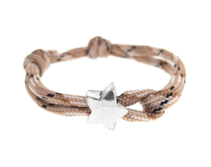 Travel Friendship Bracelet Star Bead. Journey Bracelet for Distance Friendship. Adjustable Knot Rope Bracelet of Star Bead & String. Surfer