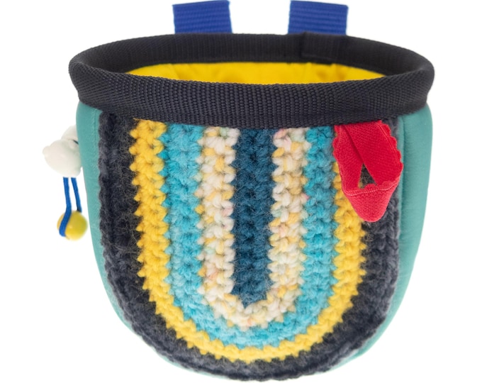 Children's Chalk Bag Climbing. Kids Bouldering Chalkbag. Cool Rock Climbing Gear for Kids. Climber Gift Child Chalk Pot. Size S