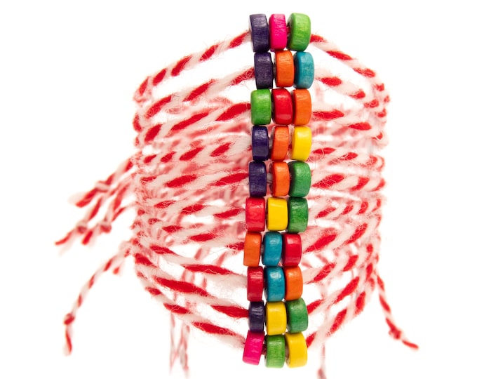 Set of 10 Bulgarian Tradition Bracelet Martenitsa Spring White Red Bracelets. Handmade Unique Bulgarien Jewelry Baba Marta 1 March Marteniza