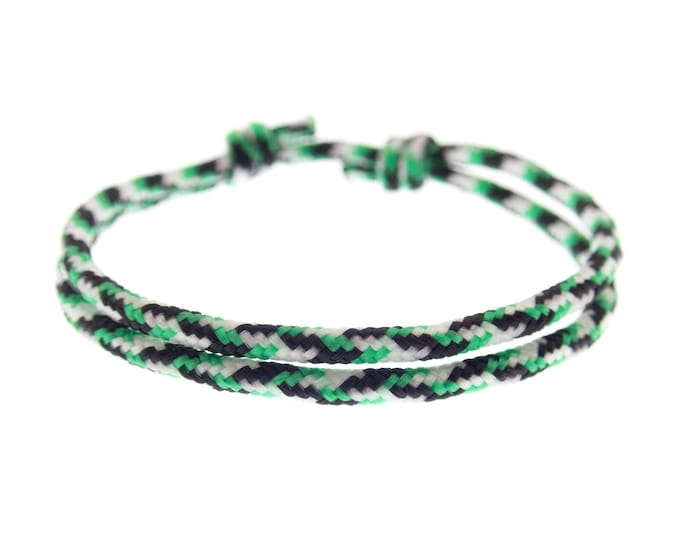 Wristband for Guys, Stylish Mens Black Gym Bracelet, Cool Rope Men's Jewelry Wrist Band for Male and Female. 2 mm