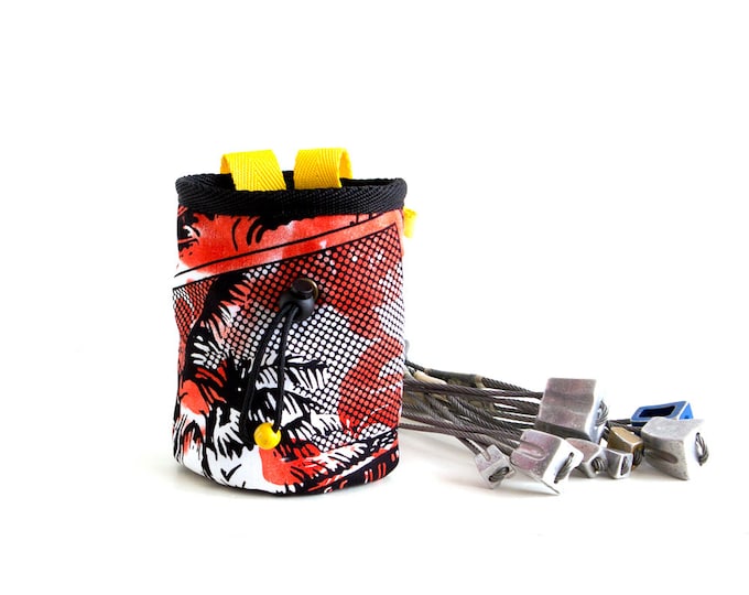 Chalk Bag With Pop Art for Rock Climbing. Trad Climbing Equipment M size