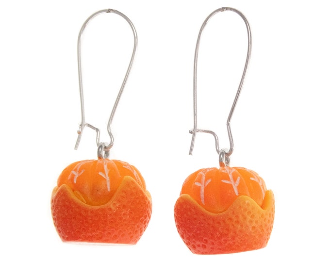 Best Vegan Gifts for Her. Orange Fruit Earrings for Wife, Mom Birthday. Summer Novelty Gift Ideas for Ladies, Woman. Yoga Friendly, Yummy