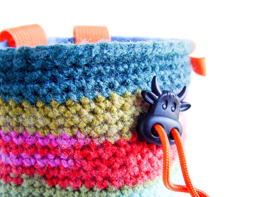 Crochet Rock Climbing Chalk Bag, Chalkbag Climbing, Knit Chalk Bag, M Size