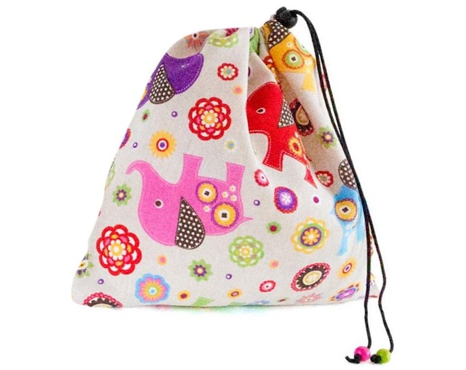 Drawstring Shoe Bag, String Cinch Sack for Travel, Cotton Sackpack Dust Pouch, Gym Purse, H31/W32 cm