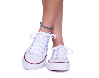 Rope Chain Ankle Bracelet Cord Anklet Rope Ankle Bracelet for Men, Women. String Ankle Bracelets Navy Blue. Fashion Adjustable Cord Jewelry