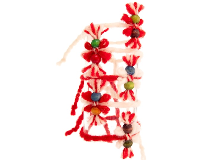 Baba Marta Bracelet Martenitsa Bracelet. Bulgarian Red and White, Bulgaria Tradition Martenitsi, Martenichki Handmade Martenichka Pijo Penda