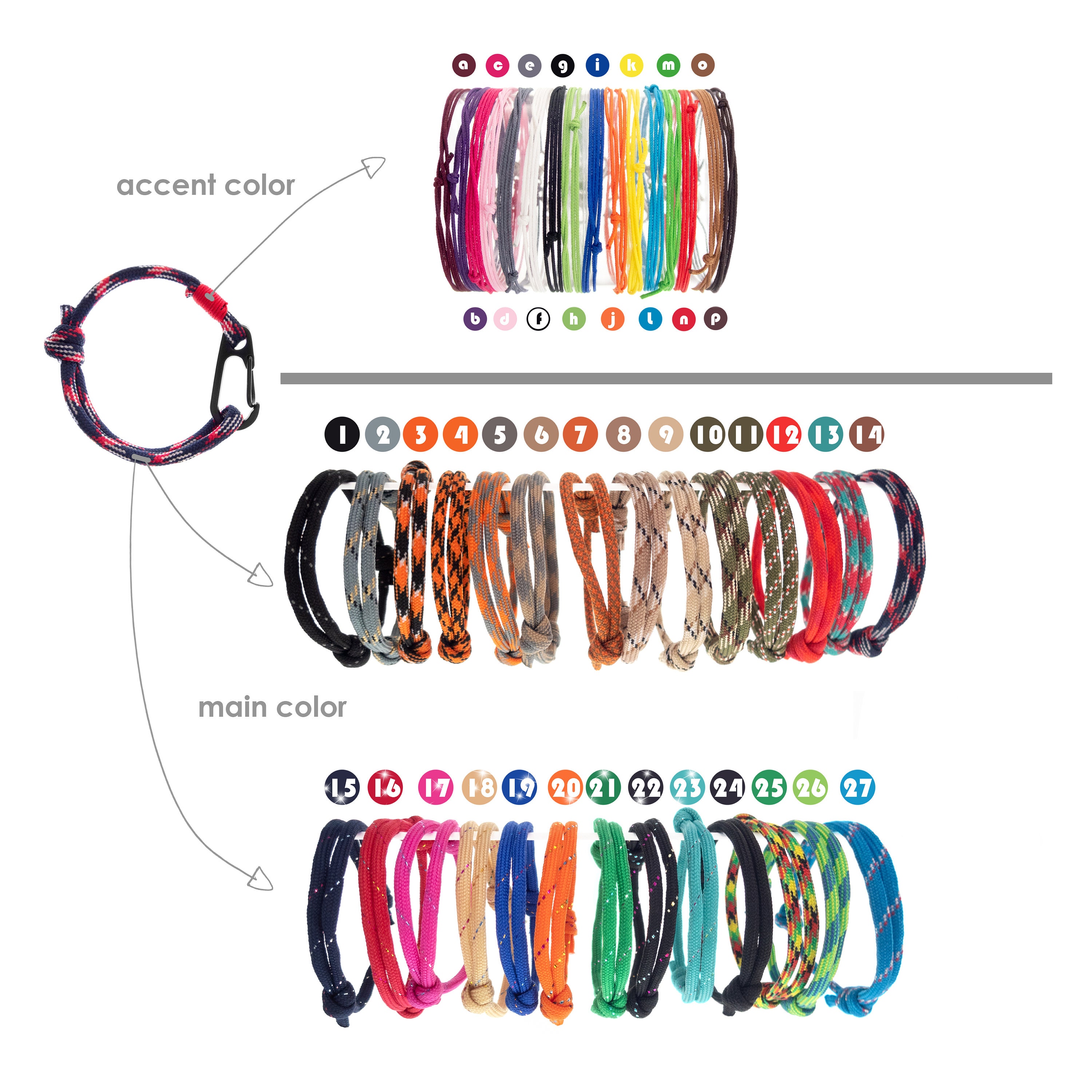 Silicone Keyring Bracelet with Carabiner Lock