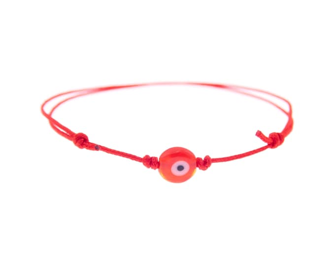 Protection Bracelet for Men, Protection Bracelet for Women, Protection Bracelet Red for Him Adjustable Friendship Buddhist Charm Eye. 0.8 mm