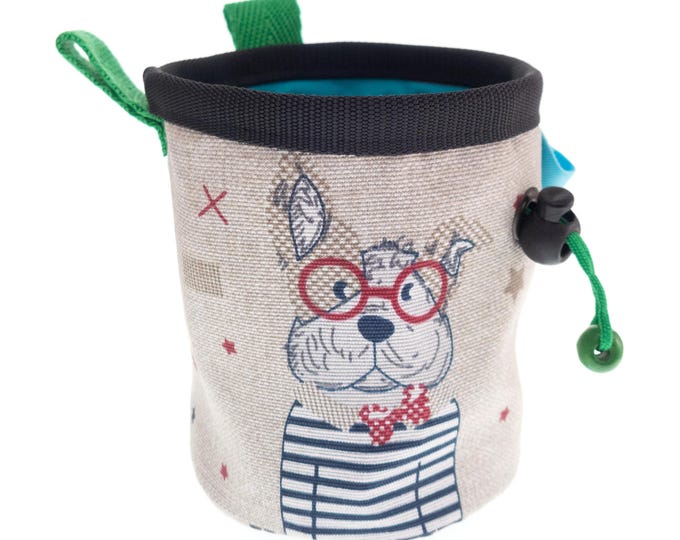 Chalk Bag Cute Kids Chalk Pouch Climbing. Rock Wall ChalkBag with Dogs Animals. Cute and Trend Small Chalk Bag Design for a Child. S Size