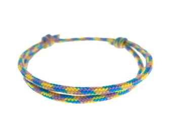 Handmade Cord Bracelets, Buddhist String Bracelet No Buckle. Buddha Rope Jewelry for Protection and Strength. Unisex. Buddhism Themed. 2 mm