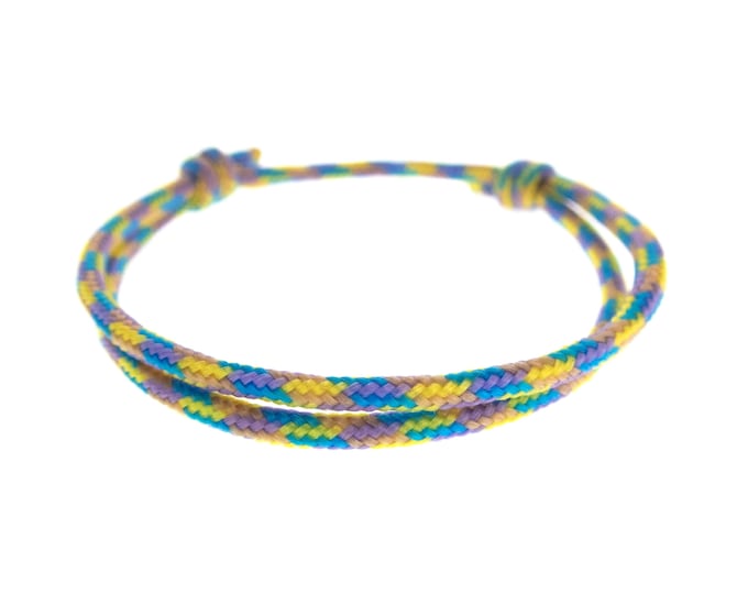 Handmade Cord Bracelets, Buddhist String Bracelet No Buckle. Buddha Rope Jewelry for Protection and Strength. Unisex. Buddhism Themed. 2 mm
