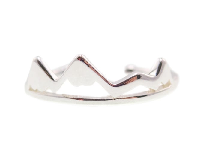 Featured listing image: Happy Journey Gift for Her or Him. Mountain Ring, Best Bon Voyage Couple Jewelry Ideas, Safe Journey Gift for Yourself Birthday. Adjustable