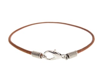 Leather Bracelet with Metal Clasp. Mens & Womens Universal Leather Bracelet with Attached Buckle Closure. Rope Navy Gift for Men Ladies