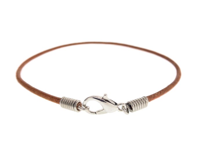 Leather Bracelet with Metal Clasp. Mens & Womens Universal Leather Bracelet with Attached Buckle Closure. Rope Navy Gift for Men Ladies