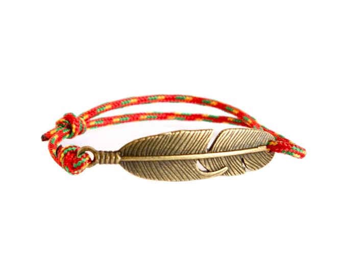 Feather Bracelet, Feather Jewellery, Feather Jewelry, Paracord Bracelet Feather Bar, Lucky Feather Bangle Bracelet. 2 mm