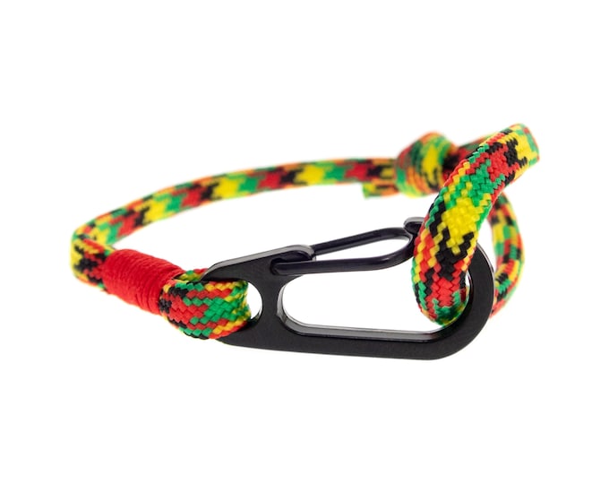 Rasta Friendship Bracelet Reggae. Adjustable Rope Jamaican Bracelet. Rastafarian Color String Jewelry with Clasp and Slip Knot. Rasta Gift