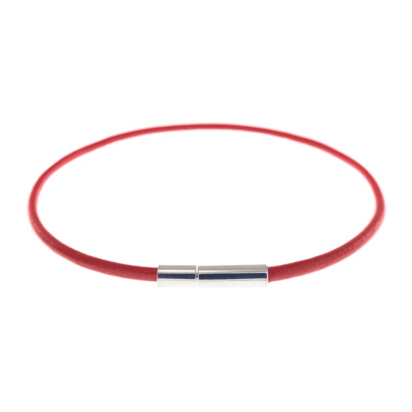 Pulsera de cuero para hombre, brazalete de cordón rojo para padre e hijo, pulsera de cuerda envolvente. 2mm