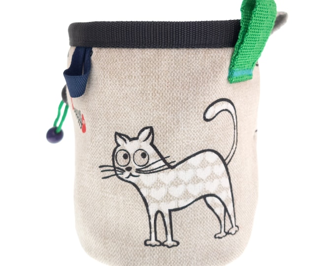Rock Climb, Climbing Children Chalk Bag for Kids. Cats Chalk bag for Gym. Bouldering and Sport Wall Climb Gear. Indoor Chalk Bag Kids S Size
