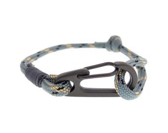 Gioielli da arrampicata per uomo e donna. Braccialetto con cordino da arrampicata. Bracciale con moschettone regolabile per scalatori. Regalo di compleanno per scalatori.
