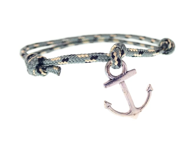 Nautical Bracelet for Men Women, Sailing Rope Knot Maritime Bracelet, Paracord Anchor Charm Marine Cord Bracelet. 2 mm