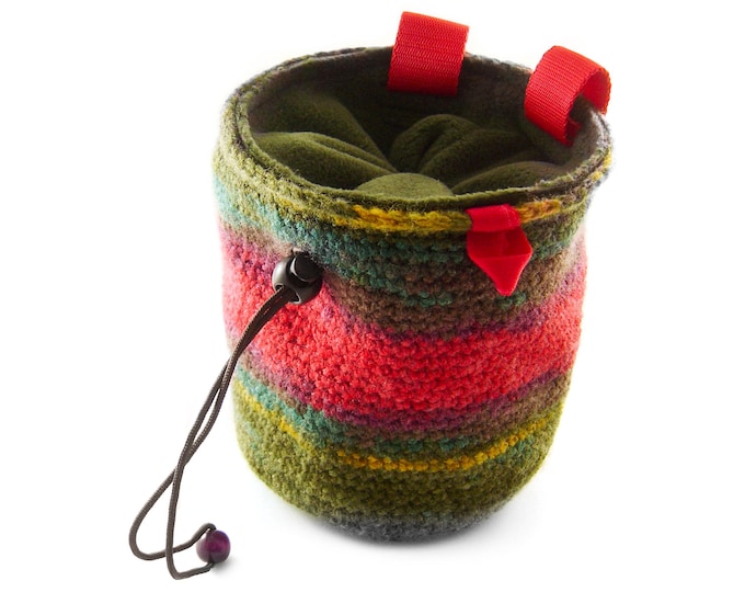 Rock Climbing Gear Handmade Chalkbag Funky Colorful, M Size