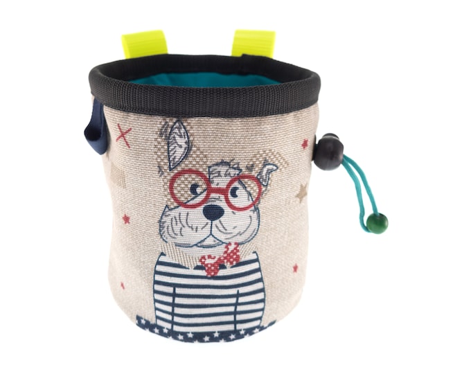 Bunny Chalk Bag for Kids with Belt or for Attaching to Harness. Mini Bouldering and Rock Climbing Chalk Bucket. Small. For Children. S Size