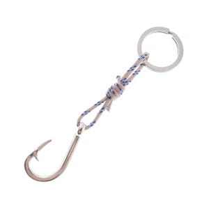 Llavero para hombre con anzuelo y cuerda, ideal como regalo de cumpleaños o Navidad.