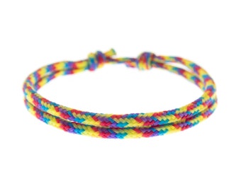 Pride Bracelet for Men, LGBTQ Rainbow Pride Wristband. Transgender Support Equality Friendship Bracelets of Paracord Rope LGBT Flag Cuff 2mm