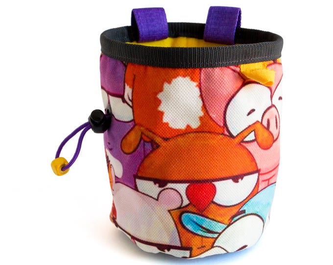 Rock Climbing Gear. Colorful Chalk Bag. Rock Climber Gift For Climbers, L Size