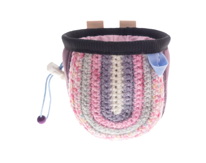 Little Girl Climbing Chalk Bag, Junior Childrens Pink Chalk Pouch, Indoor Kids Rock Gym Chalk Bucket. S Size