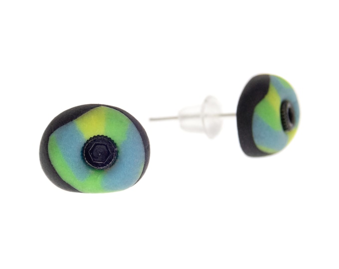 Climbers Gift Holds Earrings Studs, Present Ideas for Mountain Rock Climbers and Boulderers, Indoor Climbing Bouldering Accessories, Neon