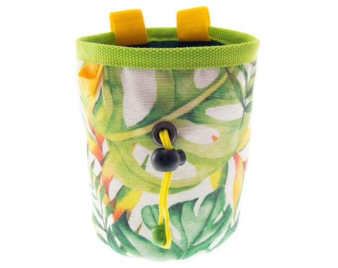 Cool Climbing Chalk Bag, Bouldering Chalk Bucket, Tropical Rock Climbing Pot Equipment, M Size