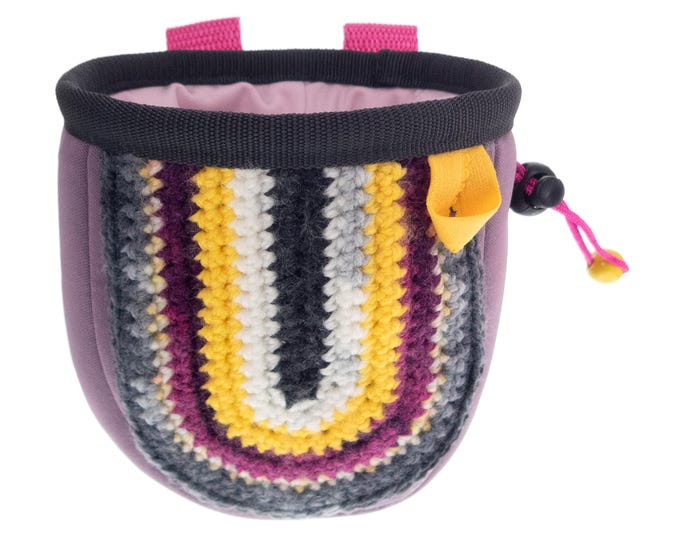 Climbing Gym Bag for Ladies. Large Chalk Bag for Rock Climbing, Indoor and Wall Climb Equipment, Pink Neoprene Chalk Bag. M Size