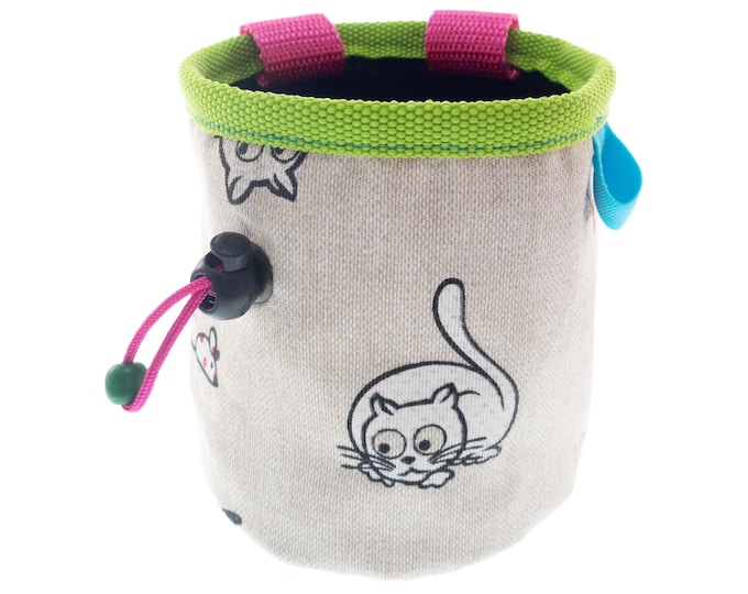 Children Rock Climbing Chalk Bag, Indoor Outdoor Bouldering Equipment for Kids, Toddlers Child Climbing Gym Gear. S Size