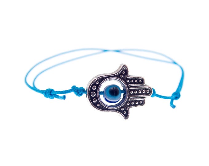Boyfriend Birthday Gift, Woven Bracelet Unisex Bracelet, Mens Bracelet. Unisex Long Distance Jewelry, Gift For Boyfriend Evil Eye. 0.8 mm
