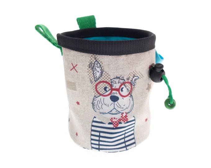 Chalk Bag Cute Kids Chalk Pouch Climbing. Rock Wall ChalkBag with Dogs Animals. Cute and Trend Small Chalk Bag Design for a Child. S Size