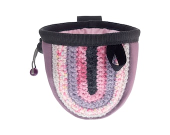 Rock Climbing Kids Chalk Bag. Cute Chalk Bag Bouldering Bucket. Chalkbag for Children. Pink Neoprene Girls Chalk Pot. Belt Available. S Size