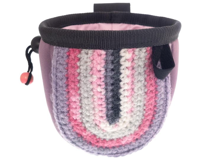 Cool Chalk Bag for Kids. Chalk Bag Bouldering Children, Coolest Rock Climbing Chalk Bag Design for Girl. Awesome Gift, Pink, Cute. S Size