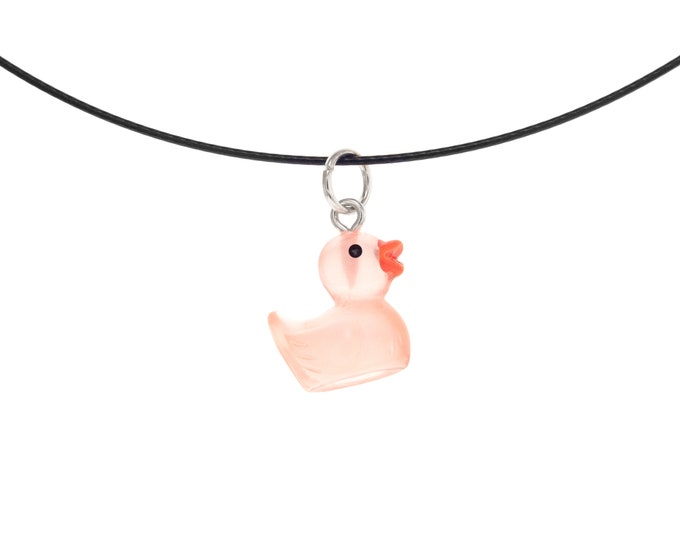 Ducky Necklace Pink Rubber Duck Jewellery Necklace for Debugging and Programming. Duckling Charm Pendant Necklace. Programming Woman Gift