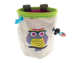 Handmade Chalk Bag for Rock Climbing and Bouldering, Cool Climbers Chalk Bucket Bag. Size M