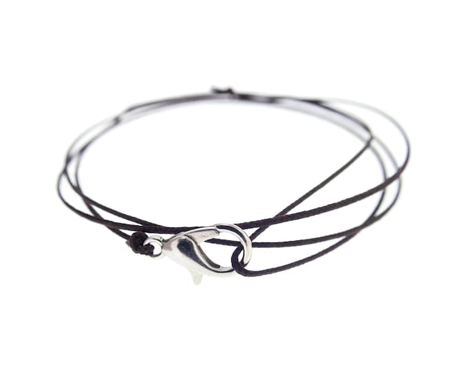 Simple and Elegant Bracelet Adjustable. Ladies or Mens Lucky String Bracelet. Stylish Thin Rope Anklet with Clasp. Ankle Bracelet. 0.8 mm