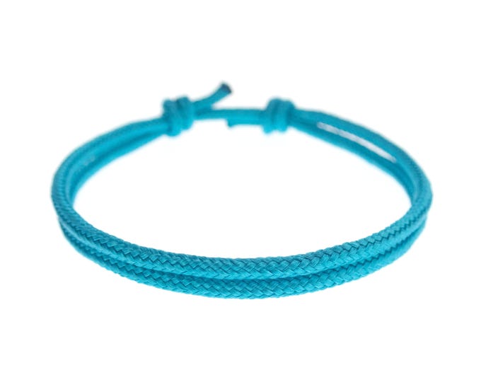 Bracelet for Couples. Friendship Band Always Couple Bracelets. Long Distance Love Jewelry. Cute Turquoise Blue Matching Rope Bracelets. 2 mm