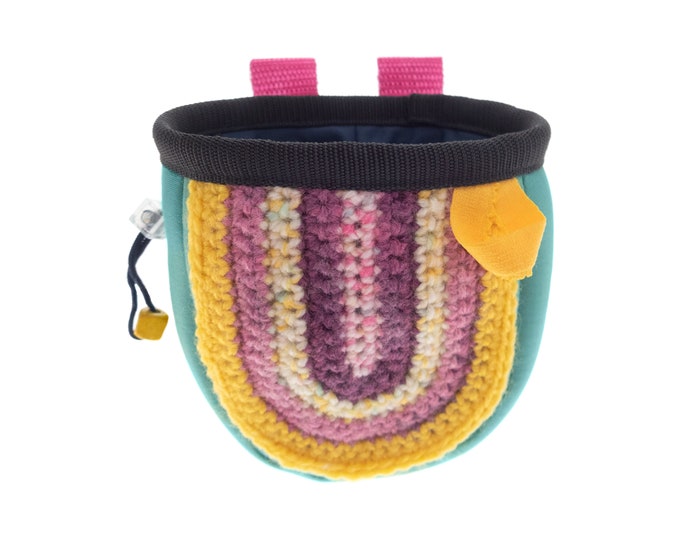 Mini Chalk Bag Climbing for Bouldering Kids and Small Junior Rock Climbers.  Cute Children's Chalk Bucket for Attaching to Harness. S Size