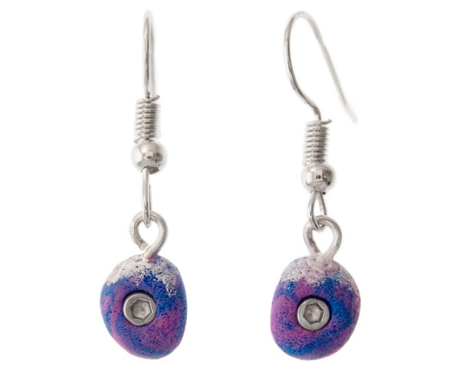 Wall Climbing Earrings Mini Holds with Dangles. Blue & Purple Dangle Climb Jugs Jewelry. Small Bouldering  Rock Climbing Gear Gift for Her