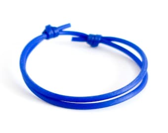Sliding Knot Bracelet, Adjustable Slip Slider Friendship Jewelry, Simple Silicone Rubber Mens Bracelet. 2 mm