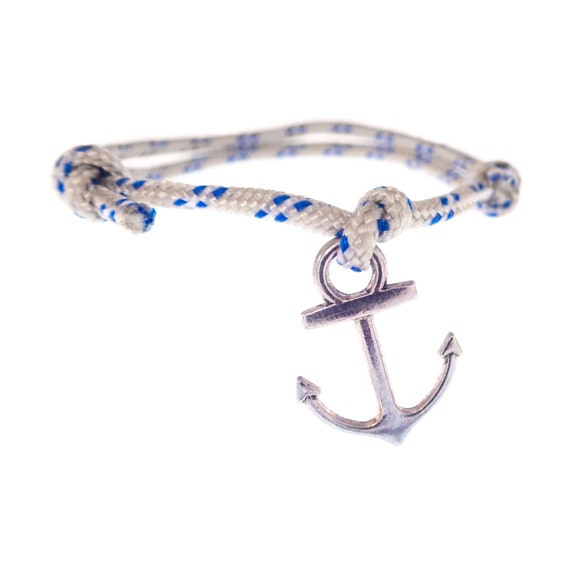 Navy Blue Gold Anchor Bracelet Nautical Paracord Rope Mens Womens  Adjustable | eBay