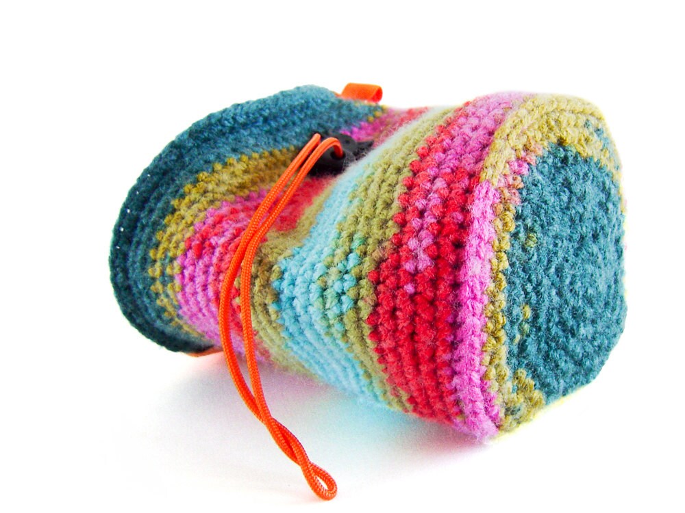 Crochet Rock Climbing Chalk Bag, Chalkbag Climbing, Knit Chalk Bag, M Size