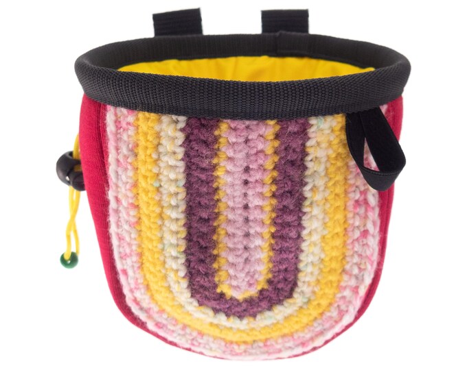 Unique Gift for Rock Climber, Bouldering Chalk Bag. Best Present for Wall Climbing Gym for Her. Friends Gift for Female Boulderer. M Size