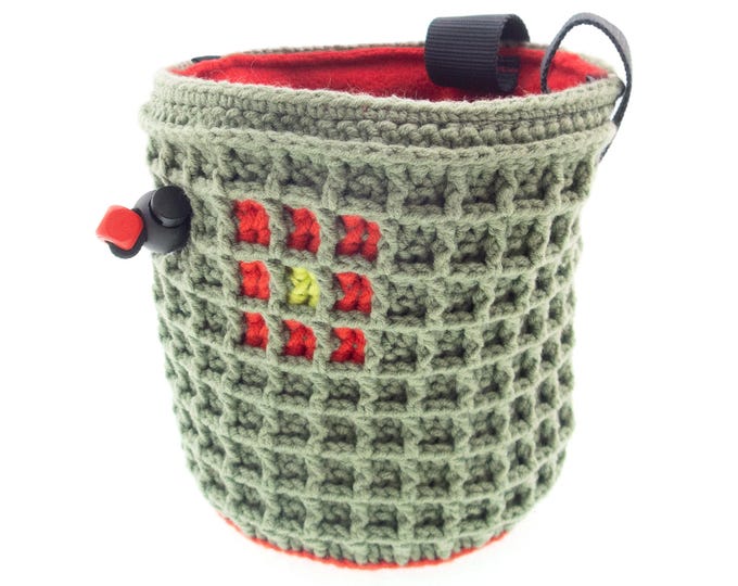 Cylinder Chalk Bag for Climbers. Unique Handmade Chalk Bags. Chalkbag. Handmade Chalkbag M Size