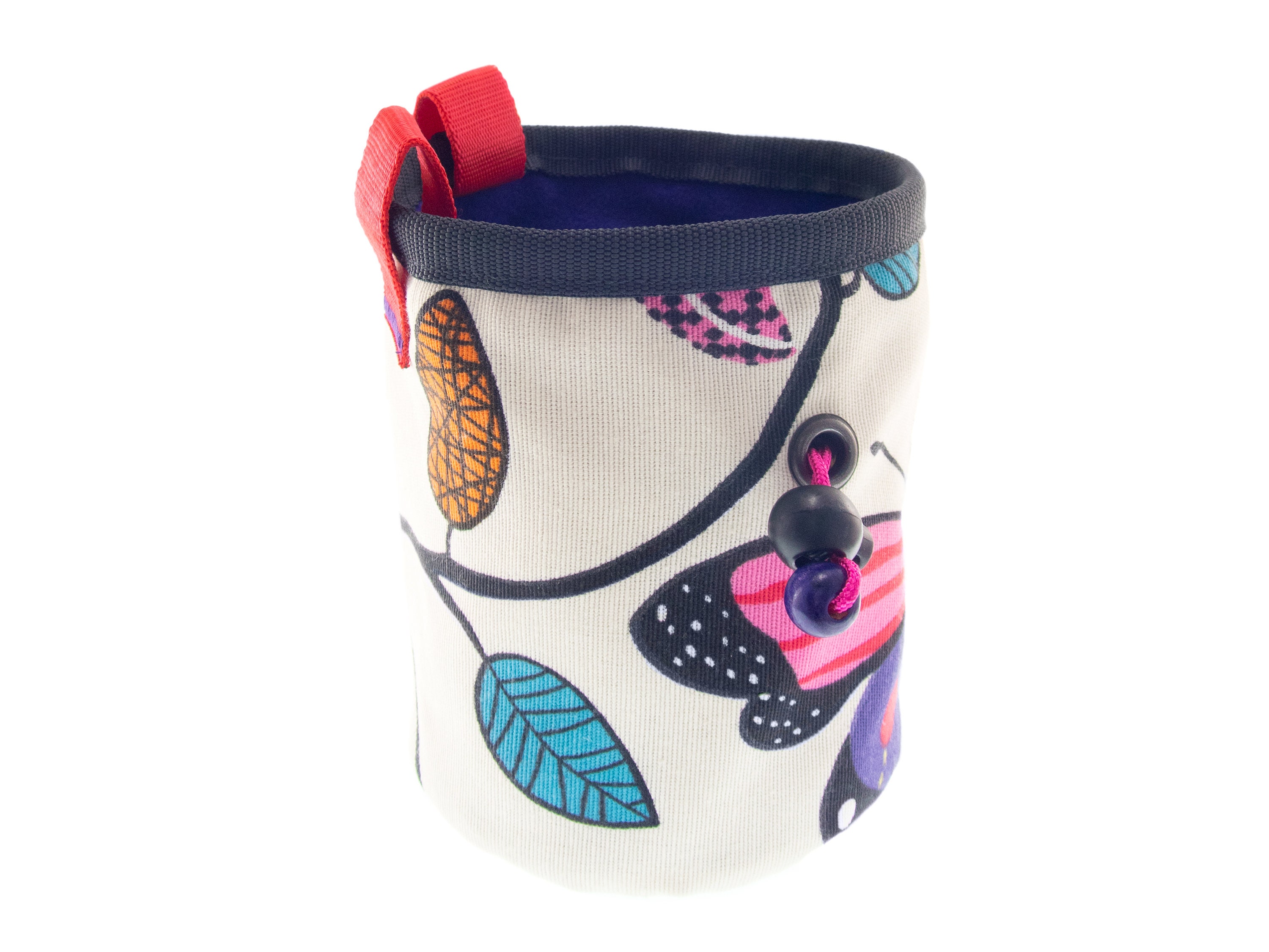 Pink Chalk Bag, Handmade Rock Climbing Cool Bucket Chalk Bag with Belt